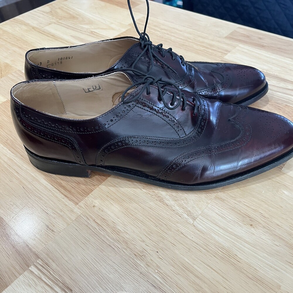 Cole Haan Men’s Burgundy Leather Wingtip Oxford Shoe‎ USA 13D Derby Classic